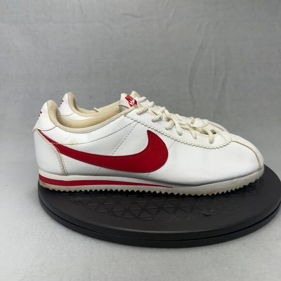 Nike Cortez GS Trainers Size 6.5Y Red White Leather Sneakers 749482-103 - Picture 1 of 7